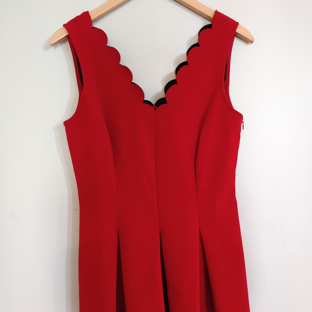 Scalloped red dress